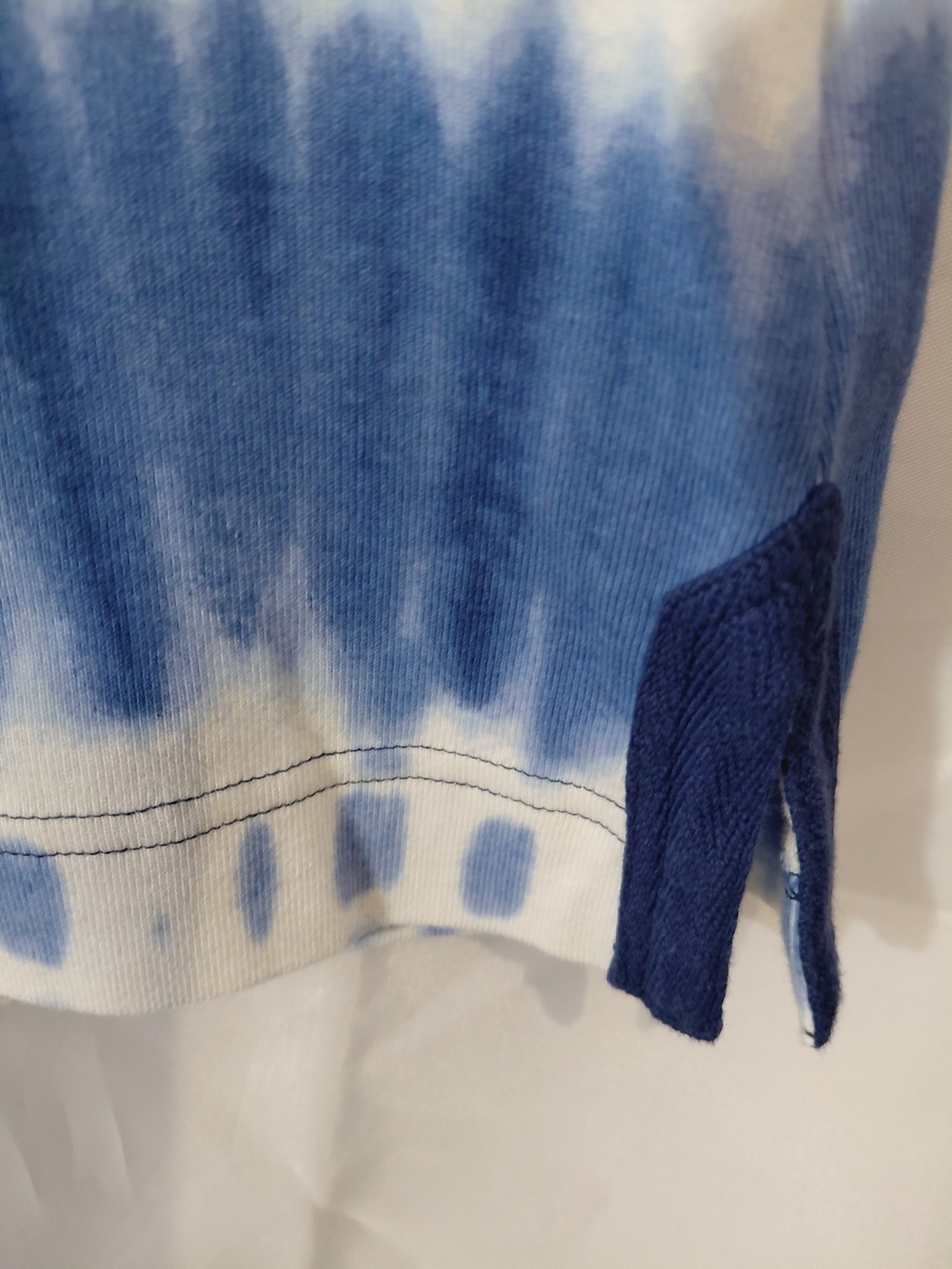 Chaps Navy & White Tie-Dye Lace-Up Midi Dress - Picture 6 of 11